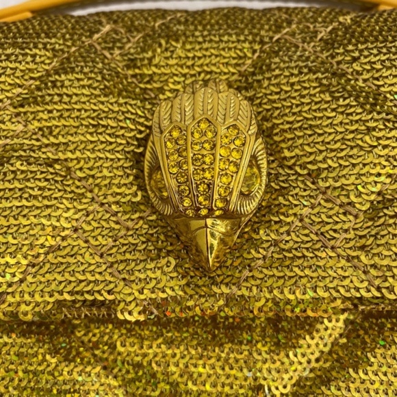 NEW Kurt Geiger Sequins Medium Kensington Bag Yellow - Picture 10 of 15